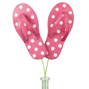 20" Glitter Polka Dot Flip Flop Spray: Fuchsia Pink