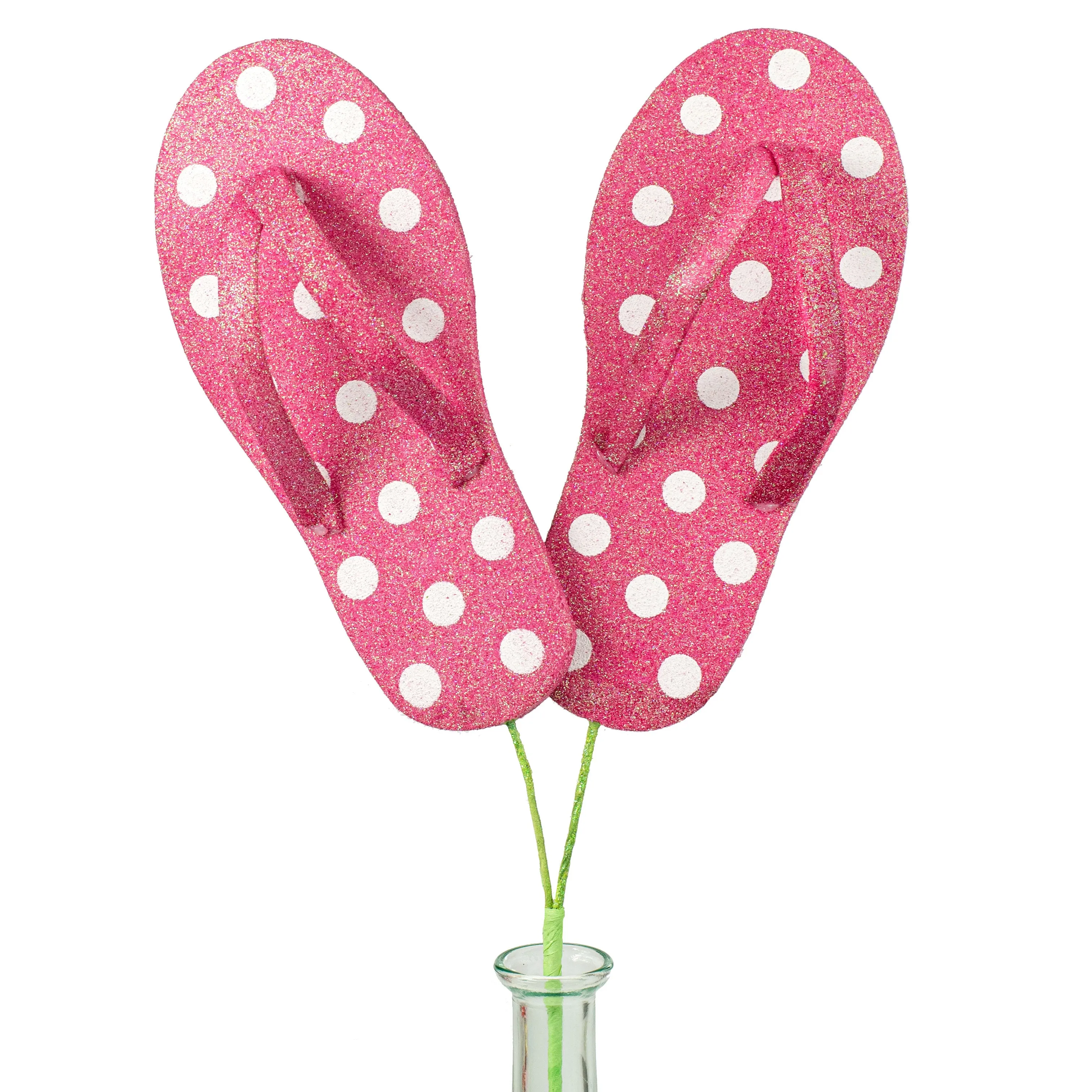 20" Glitter Polka Dot Flip Flop Spray: Fuchsia Pink