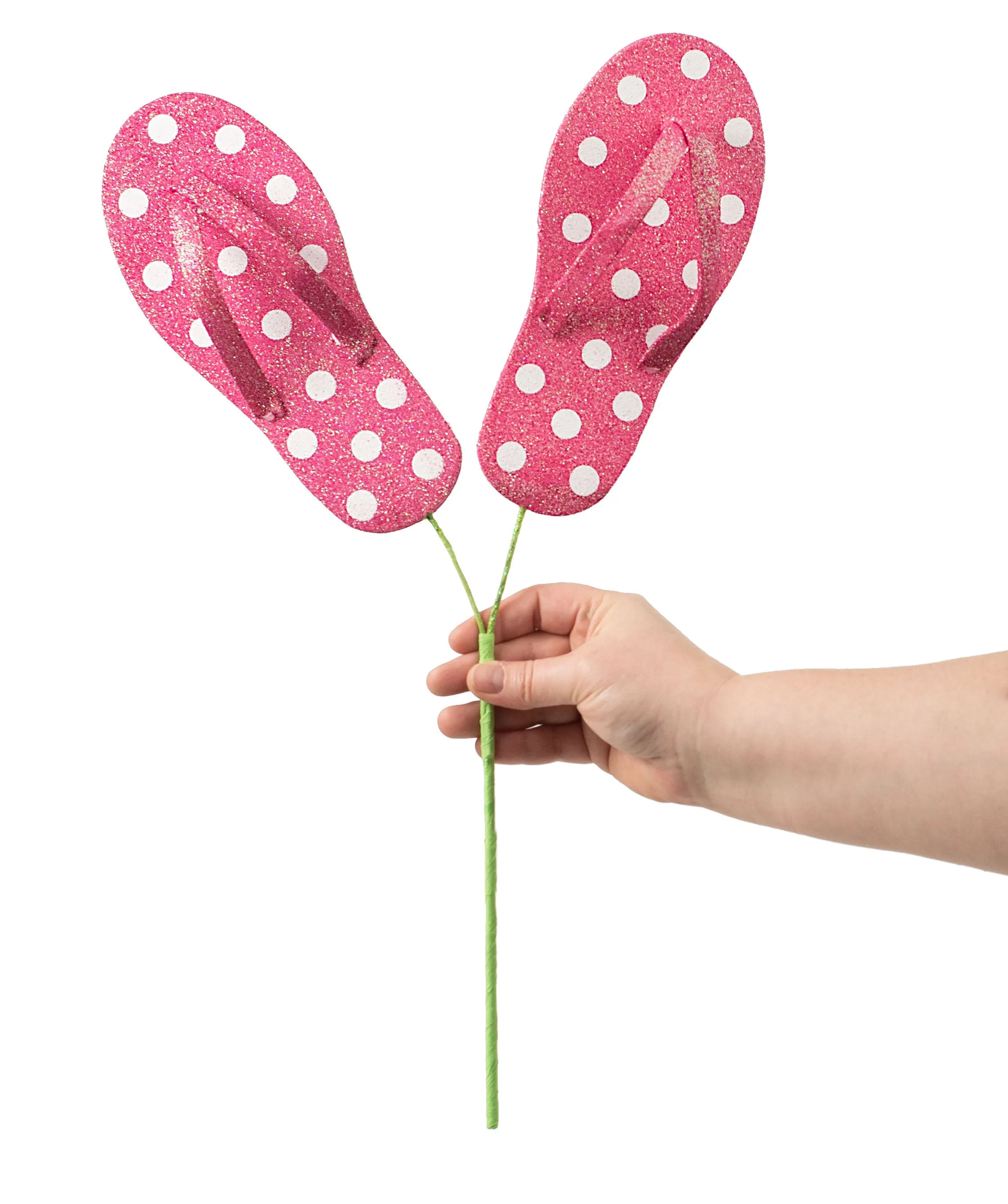 20" Glitter Polka Dot Flip Flop Spray: Fuchsia Pink