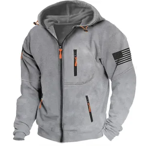 American Flag Men's Hoodie - Patriotic Tactical Outerwear for Every Day