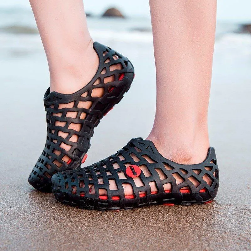Breathable Hollow Out Pure Color Flat Casual Water Sandals For Beach