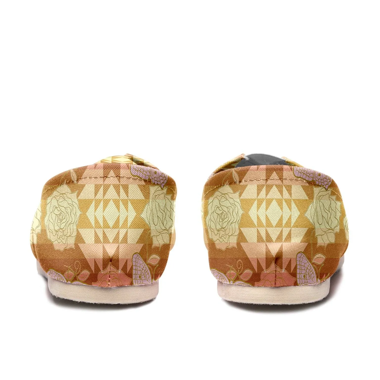 Butterfly and Roses on Geometric Slip On