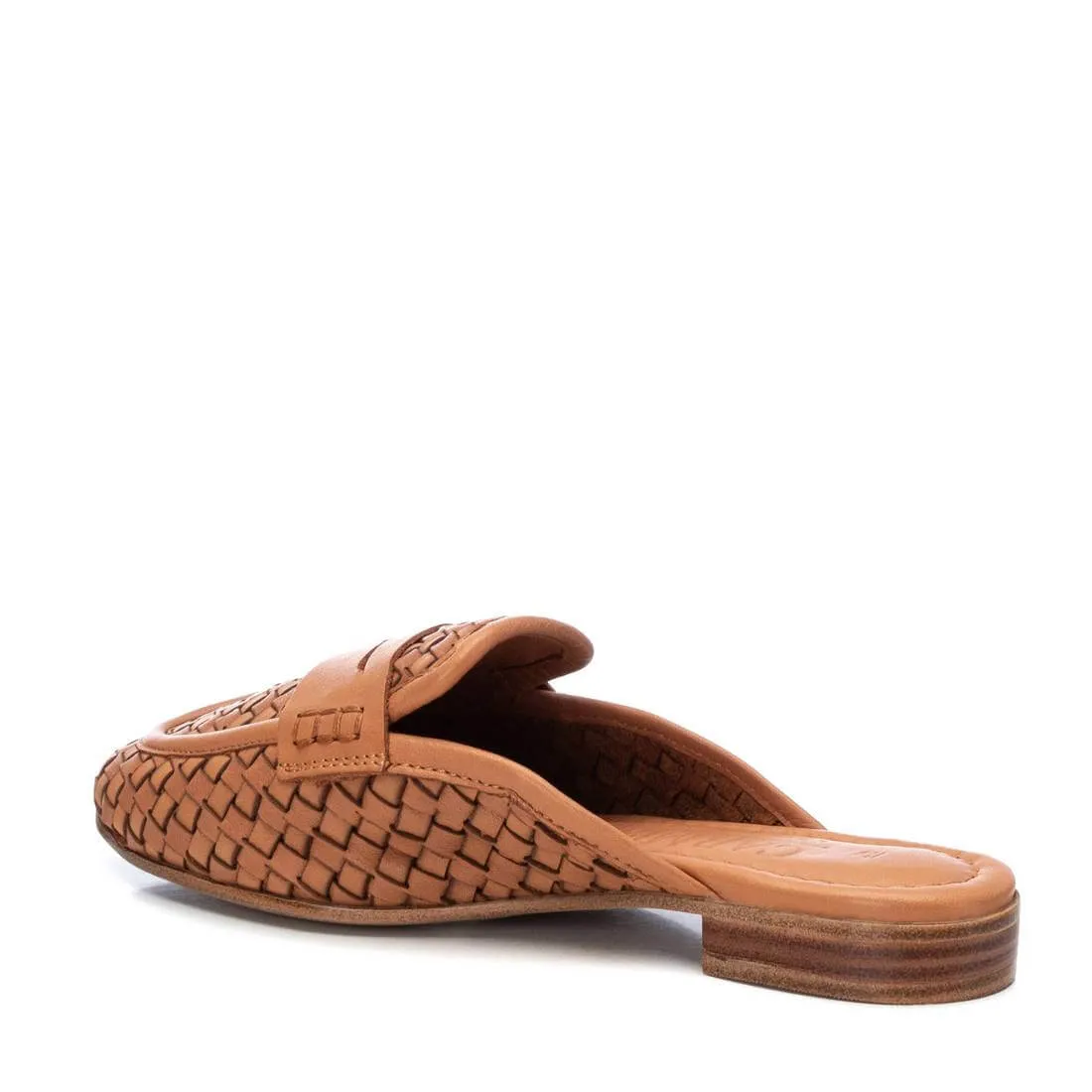 Carmela Tan Woven Leather Flat Slip On Mules