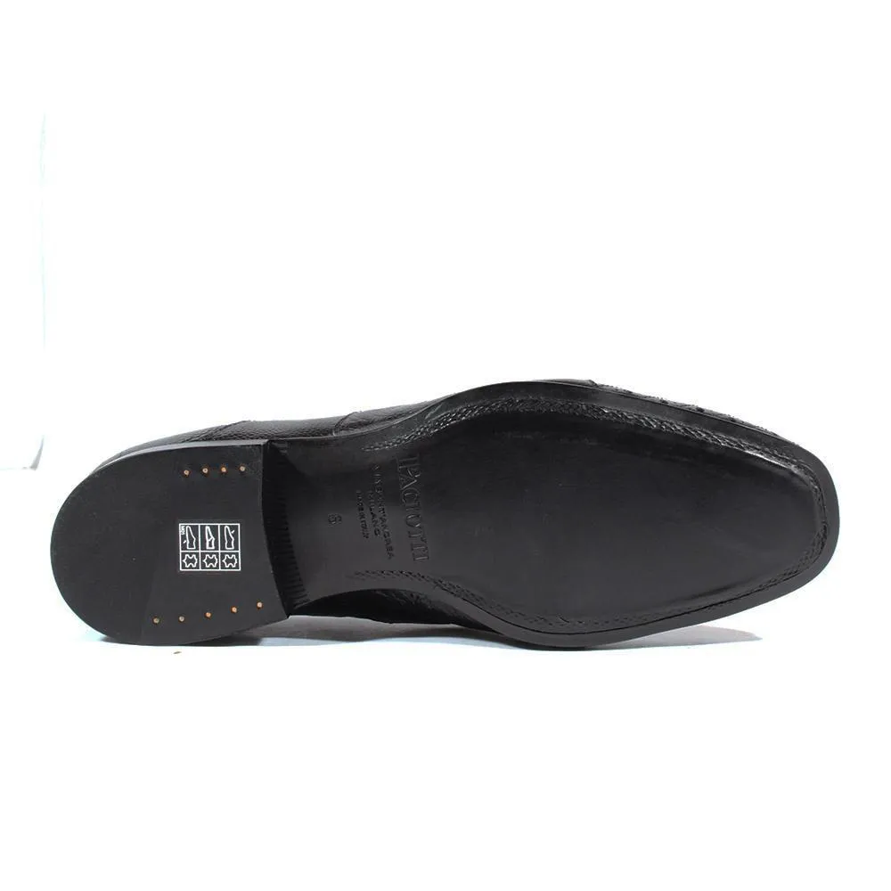 Cesare Paciotti Luxury Italian Italian Men's Designer Shoes Magic Baby Black Struz Leather Oxfords (CPM2617)