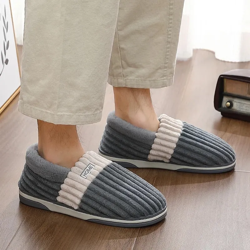 Cuzcare Men Back Wrap Slippers Washable Winter Shoes