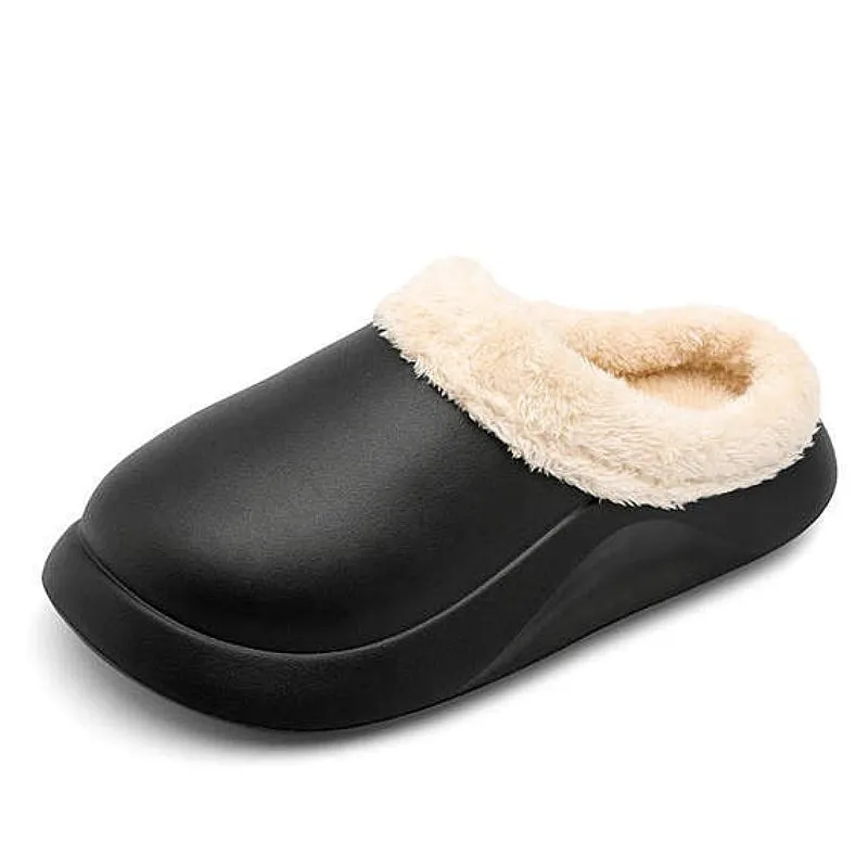 Cuzcare Waterproof Men Slippers Anti-slip Plush Home Footwear