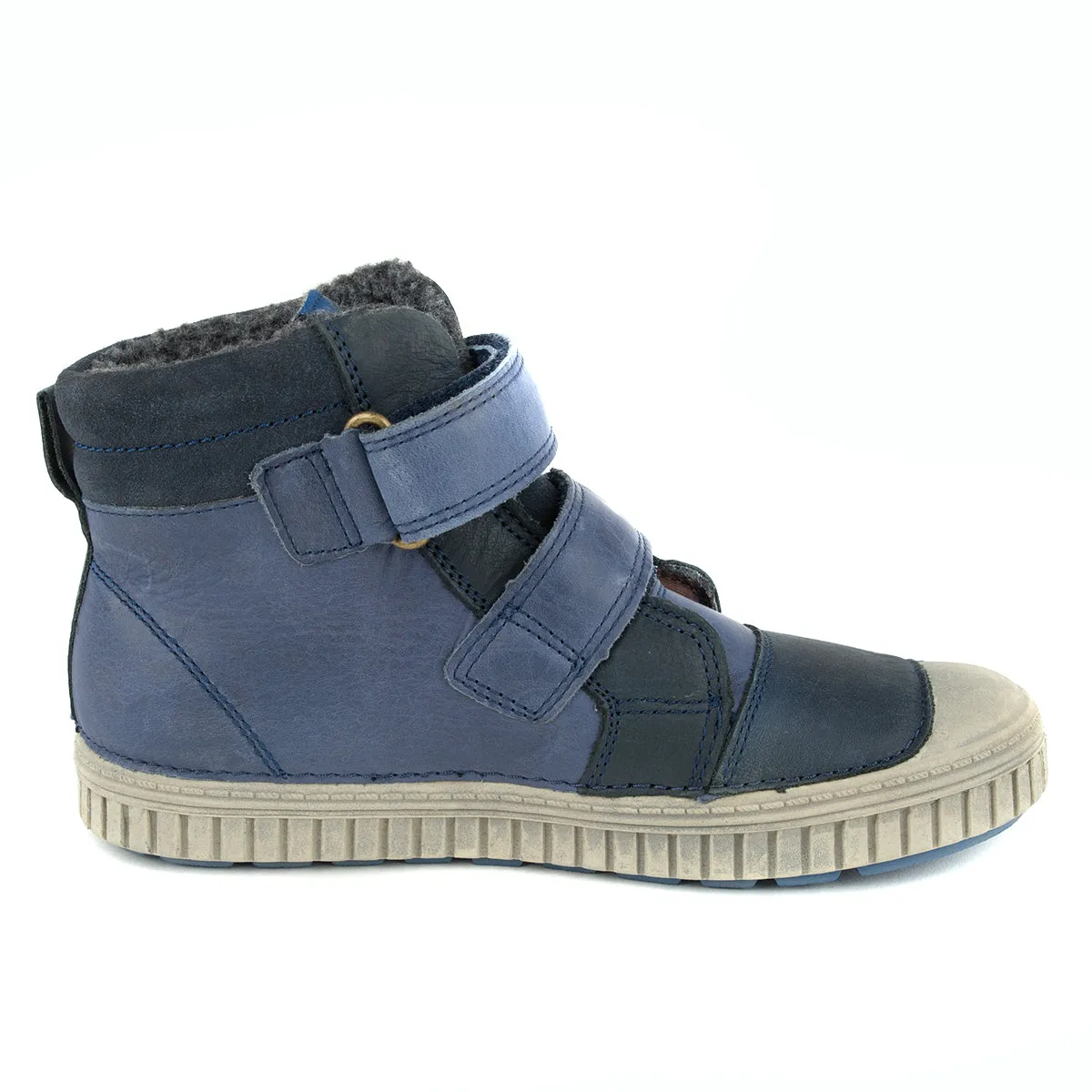 D.D. Step big kid shoes/winter boots with faux fur insulation blue with aeroplane size US 13-4