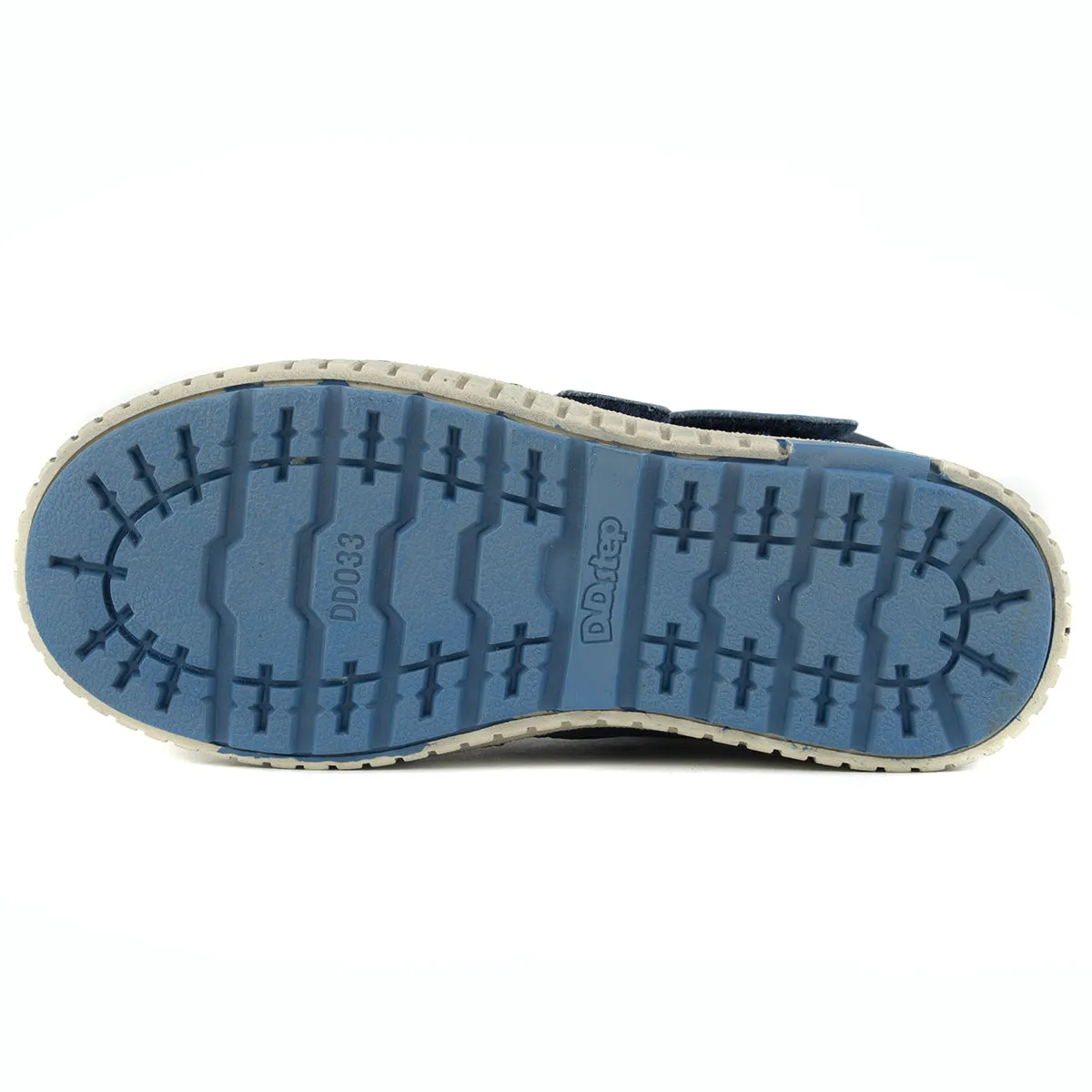 D.D. Step big kid shoes/winter boots with faux fur insulation blue with aeroplane size US 13-4