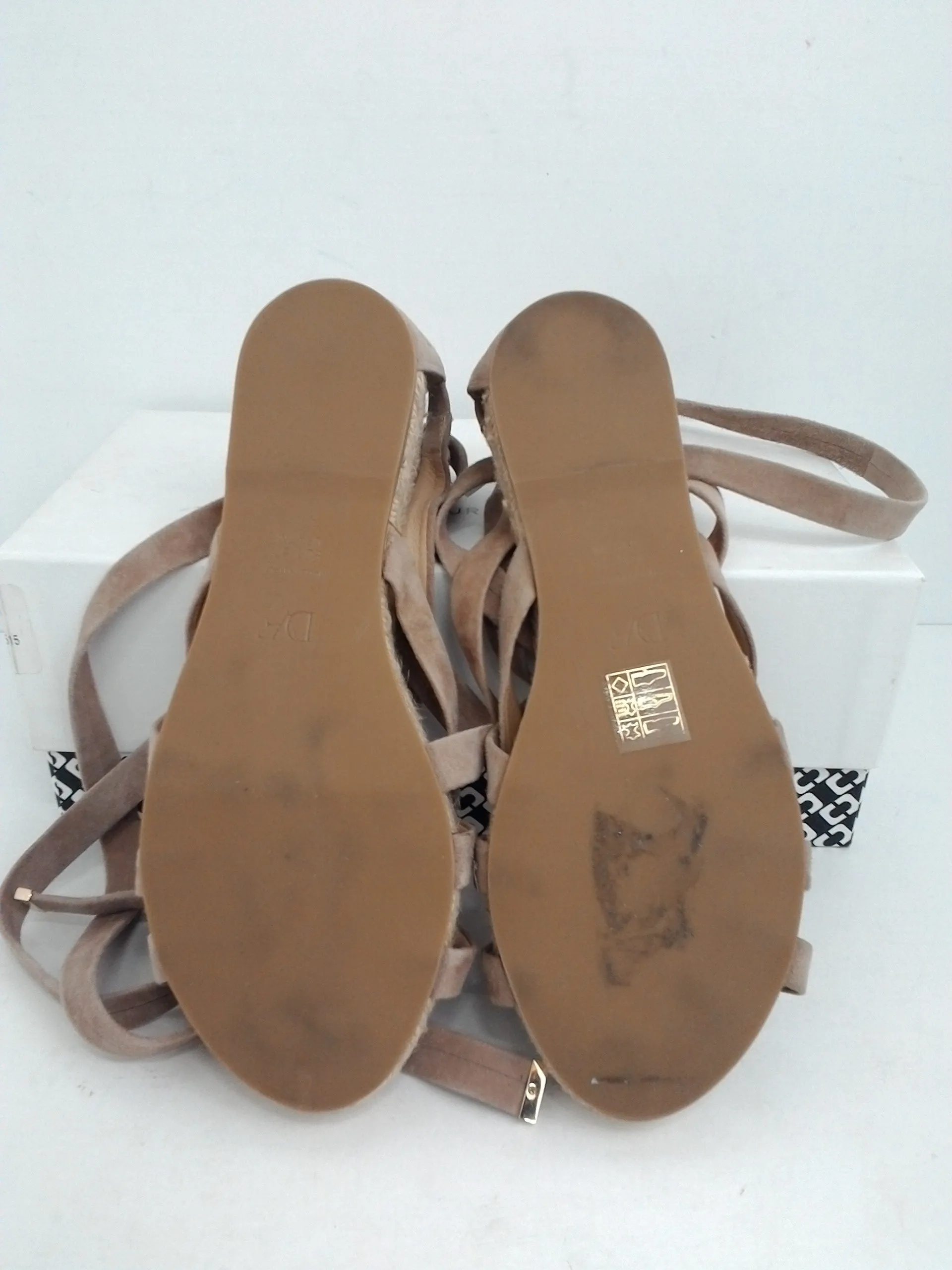 Diane Von Furstenberg Women's Bastia Powder Suede Sandal Size 7 M
