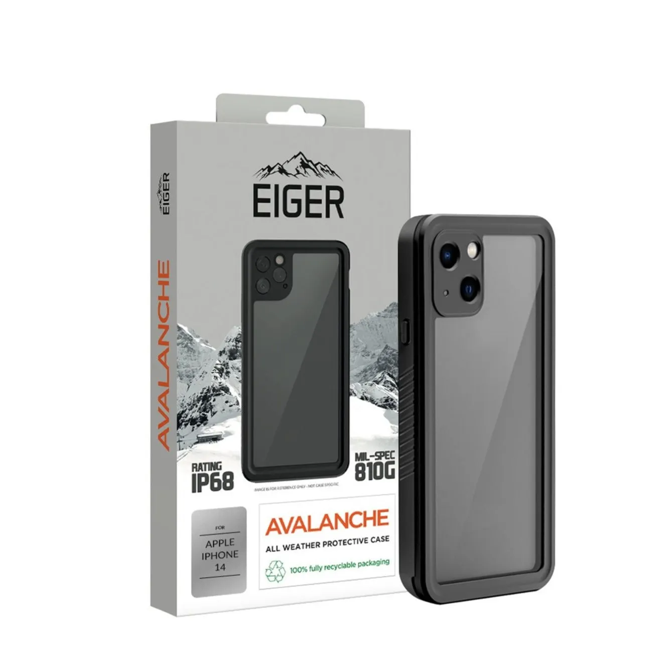 Eiger - iPhone 14 Avalanche Case, Waterproof Outdoor Protective Cover IP68 (EGCA00396) - Black