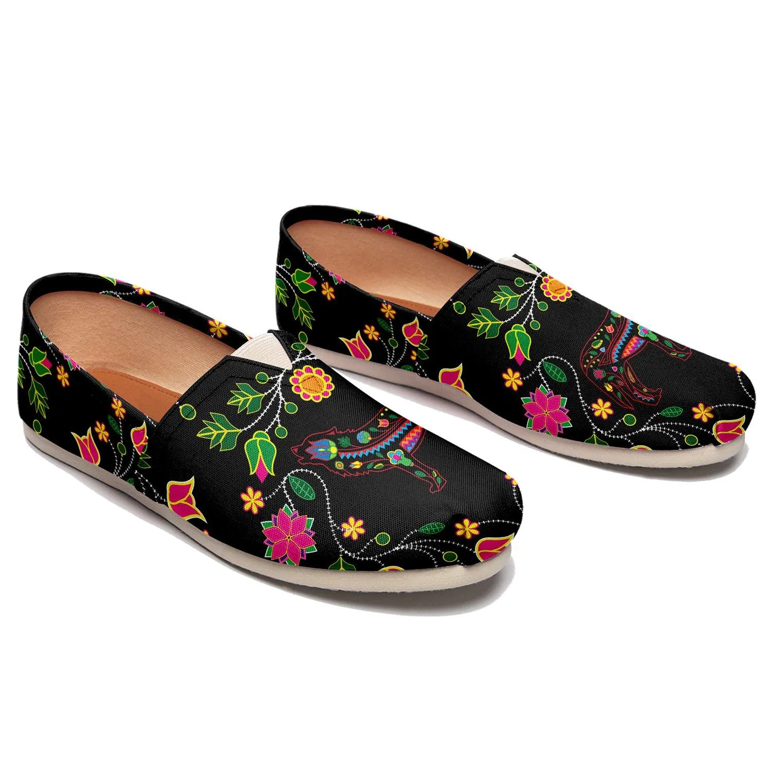Floral Wolf Slip On