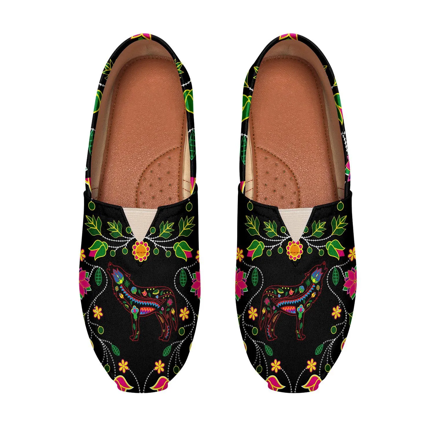 Floral Wolf Slip On