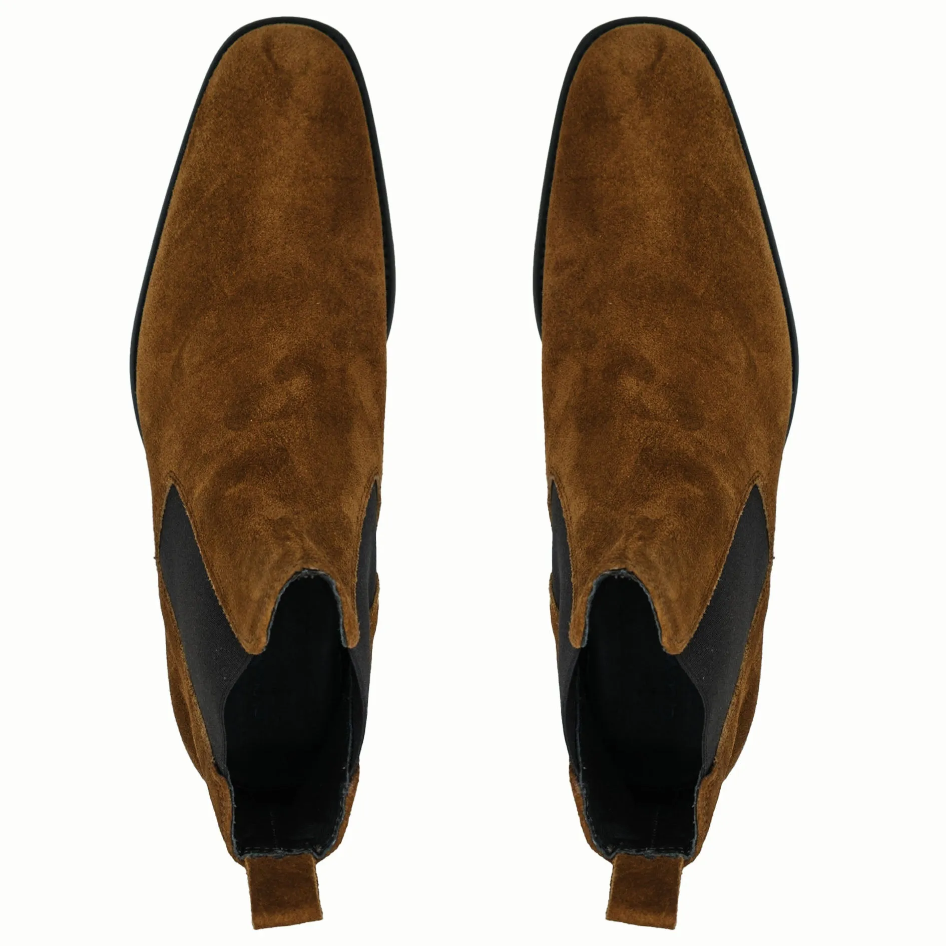Giovacchini Milano Men's Shoes Cognac Suede Leather Chealsea Boots (GVCN1007)