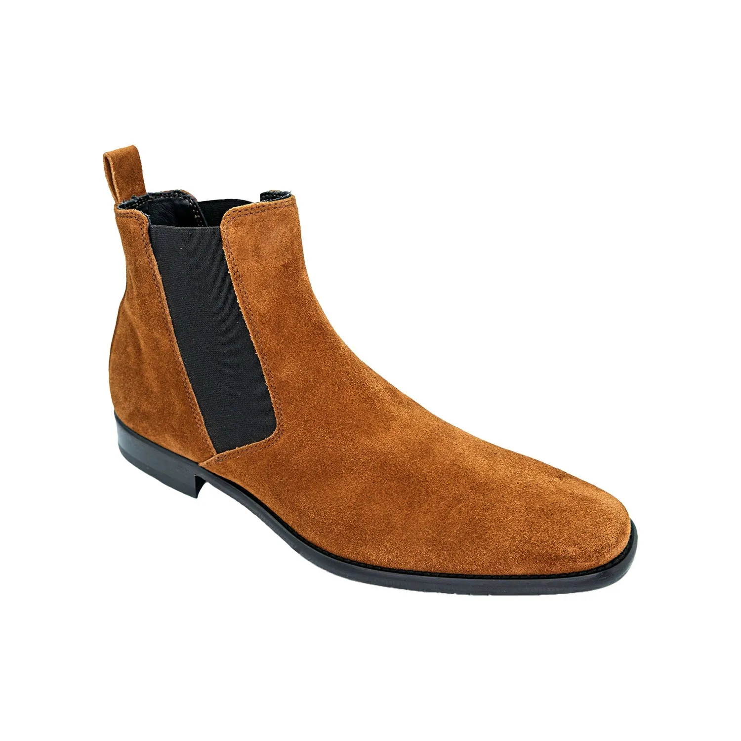 Giovacchini Milano Men's Shoes Cognac Suede Leather Chealsea Boots (GVCN1007)