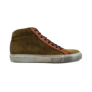 Giovacchini Ruben Men's Shoes Antique Cognac Suede / Calf-Skin Leather High-Top Sneakers (GVCN1002)