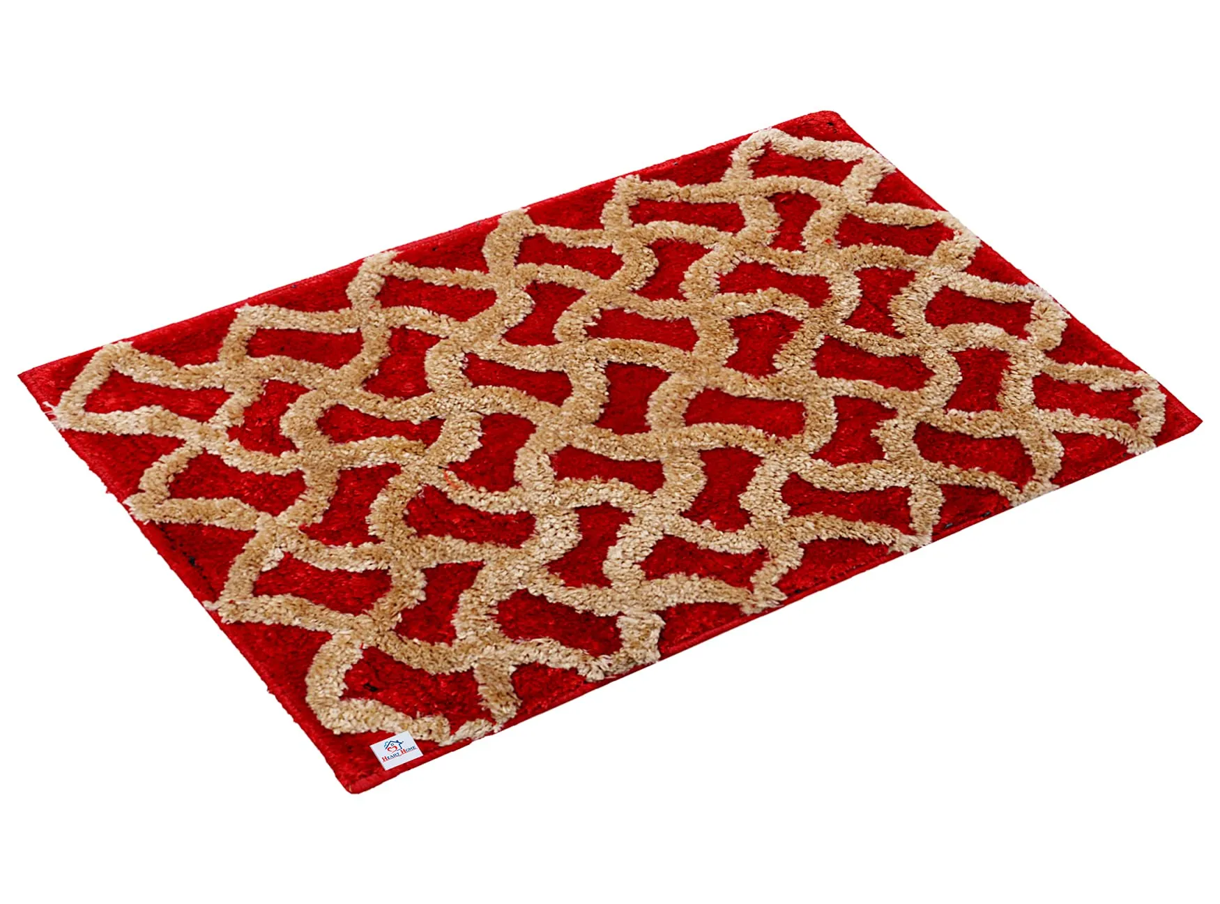 Heart Home Soft, Lightweigth, Washable, Non Slip Doormat Entrance Rug Dirt Trapper Mat Shoes Scraper for Entry, Patio, Porch (Red)