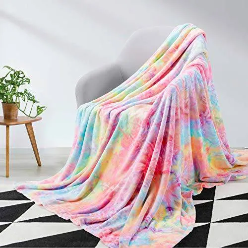 Heatwarm  2℃ Tie-dye Super Soft Flannel Blankets - Rainbow Purple (3 SIZE)