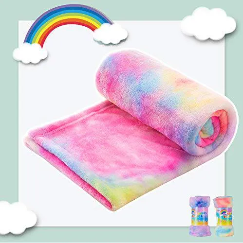 Heatwarm  2℃ Tie-dye Super Soft Flannel Blankets - Rainbow Purple (3 SIZE)