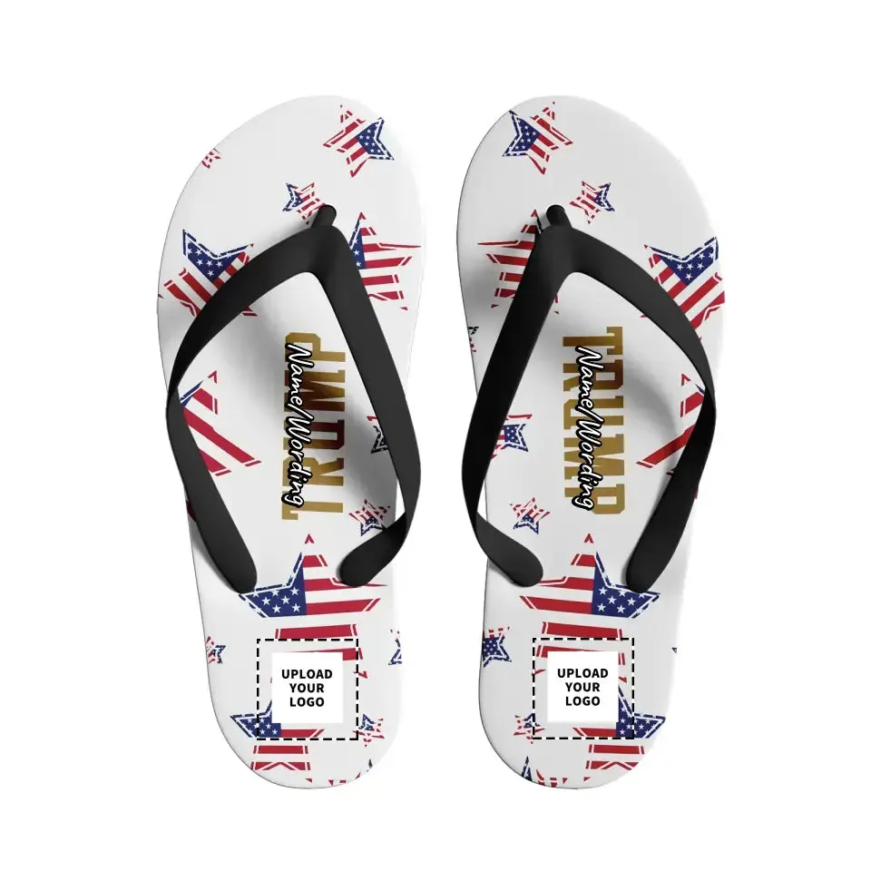 Holiday Gifts,Personalized Trump FlipFlop, Custom Flag, Patriotic FlipFlop, Unique Support Gift