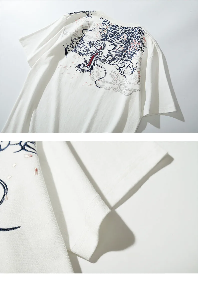 Japanese Dragon Print Graphic T-Shirt