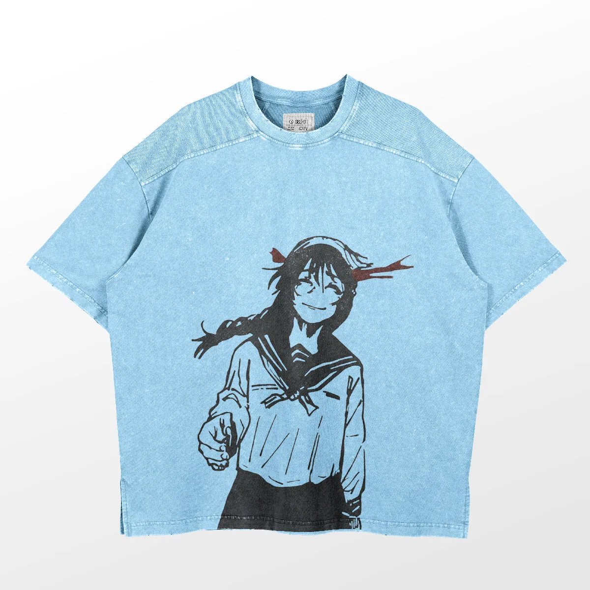Jujutsu Kaisen Riko Amanai Vintage Oversized T-Shirt – White Distressed Anime Streetwear