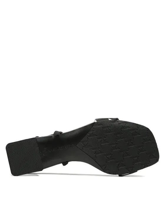 KARL LAGERFELD ICE BLOK HEELS  IN SILVER