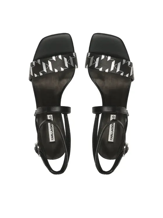 KARL LAGERFELD ICE BLOK HEELS  IN SILVER