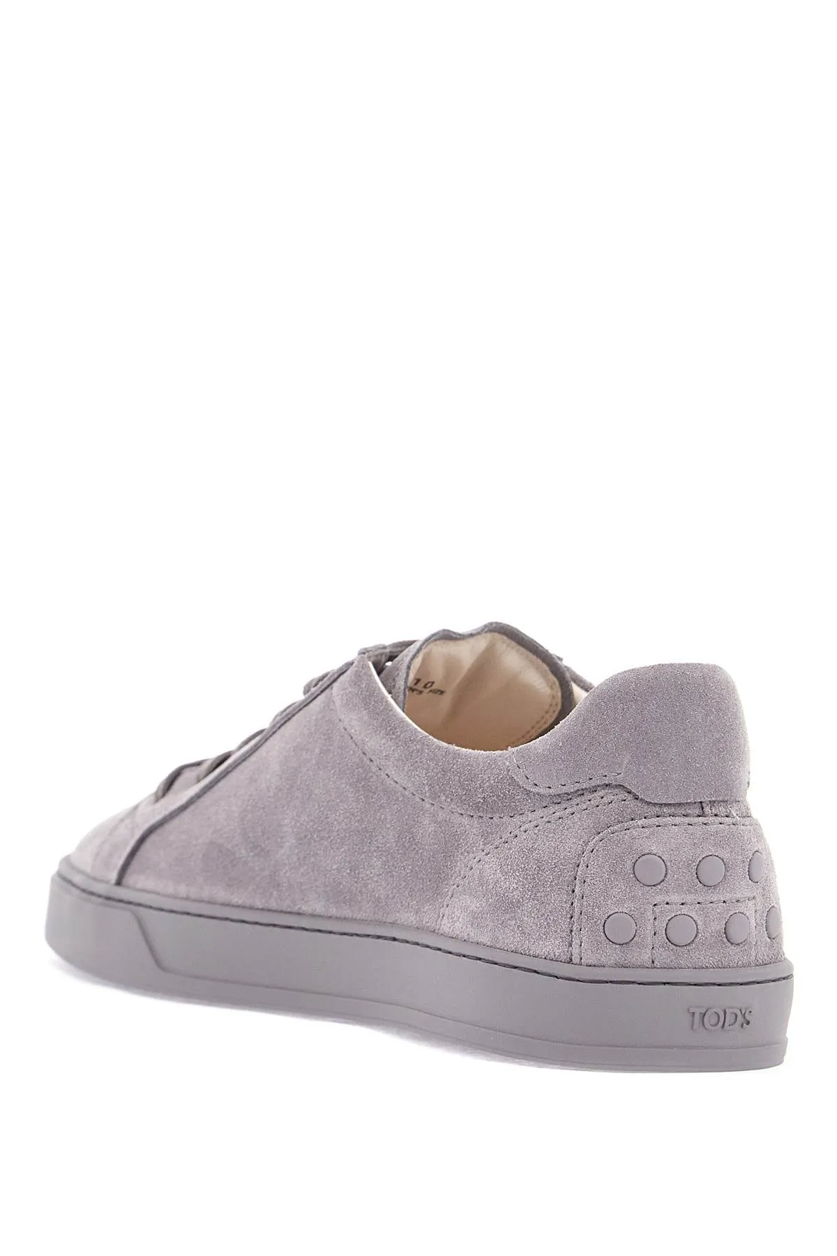 LACE-UP SHOES IN SUEDE MOUSE GREY WITH RUBBER SOLE