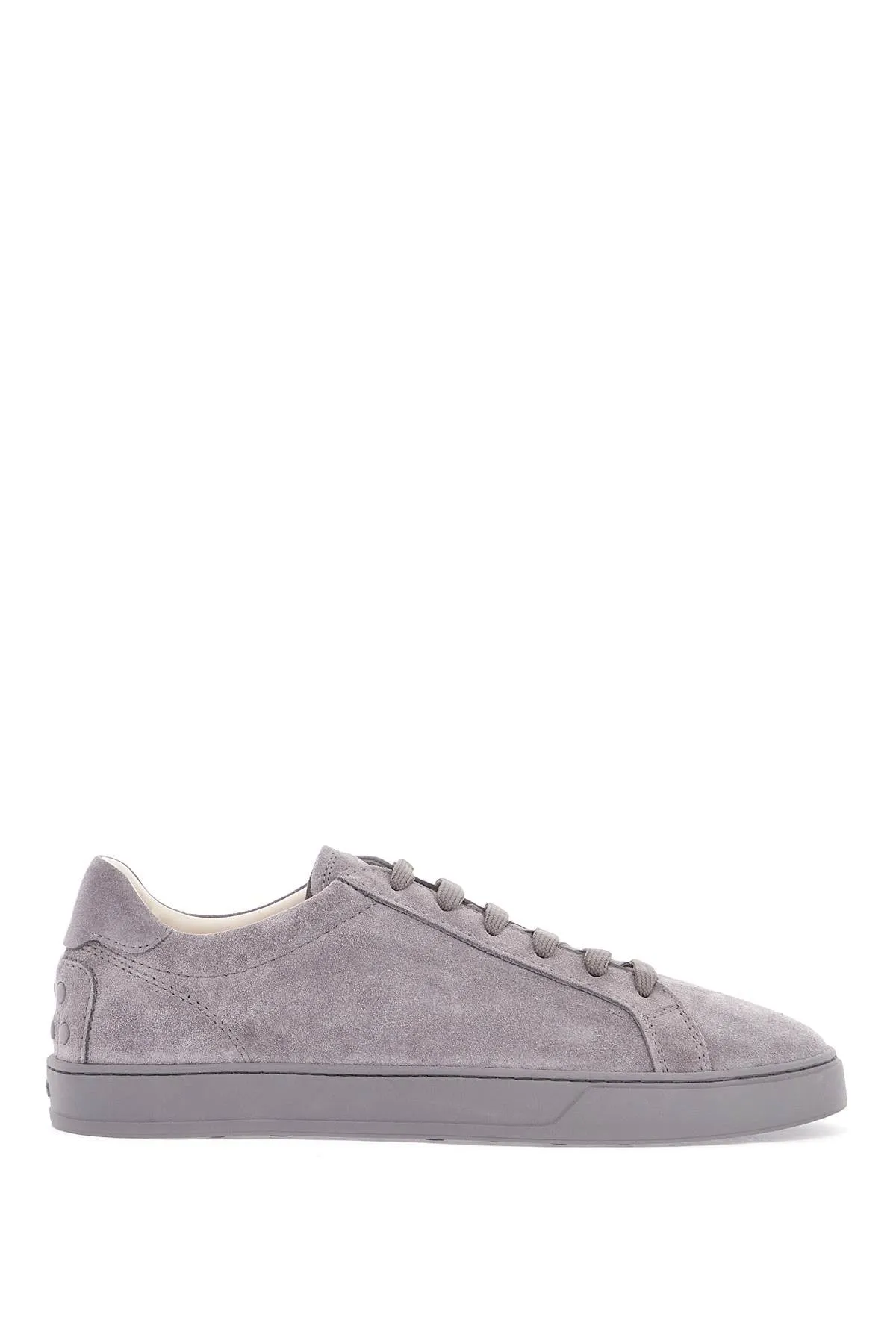 LACE-UP SHOES IN SUEDE MOUSE GREY WITH RUBBER SOLE