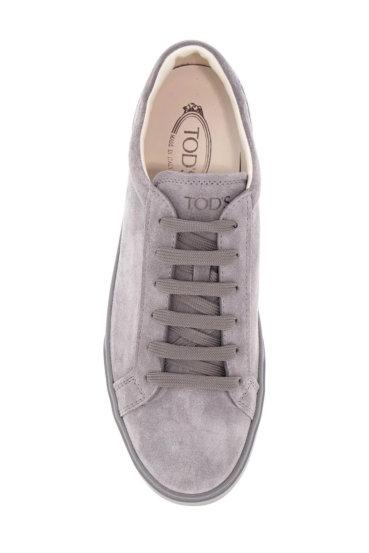 LACE-UP SHOES IN SUEDE MOUSE GREY WITH RUBBER SOLE