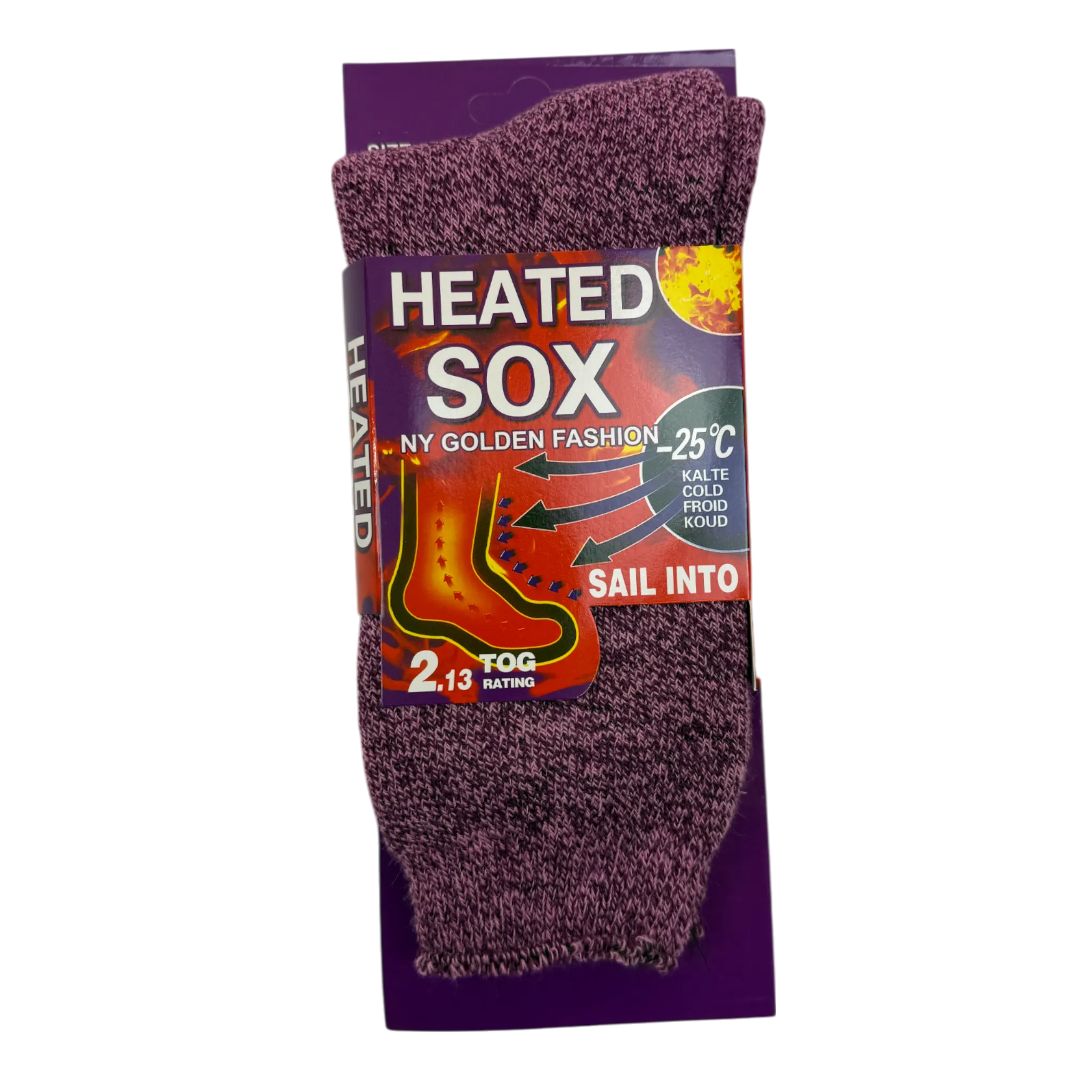Ladies 2.13 Tog Heated Fleece Lined Thermal Socks - Pack of 3