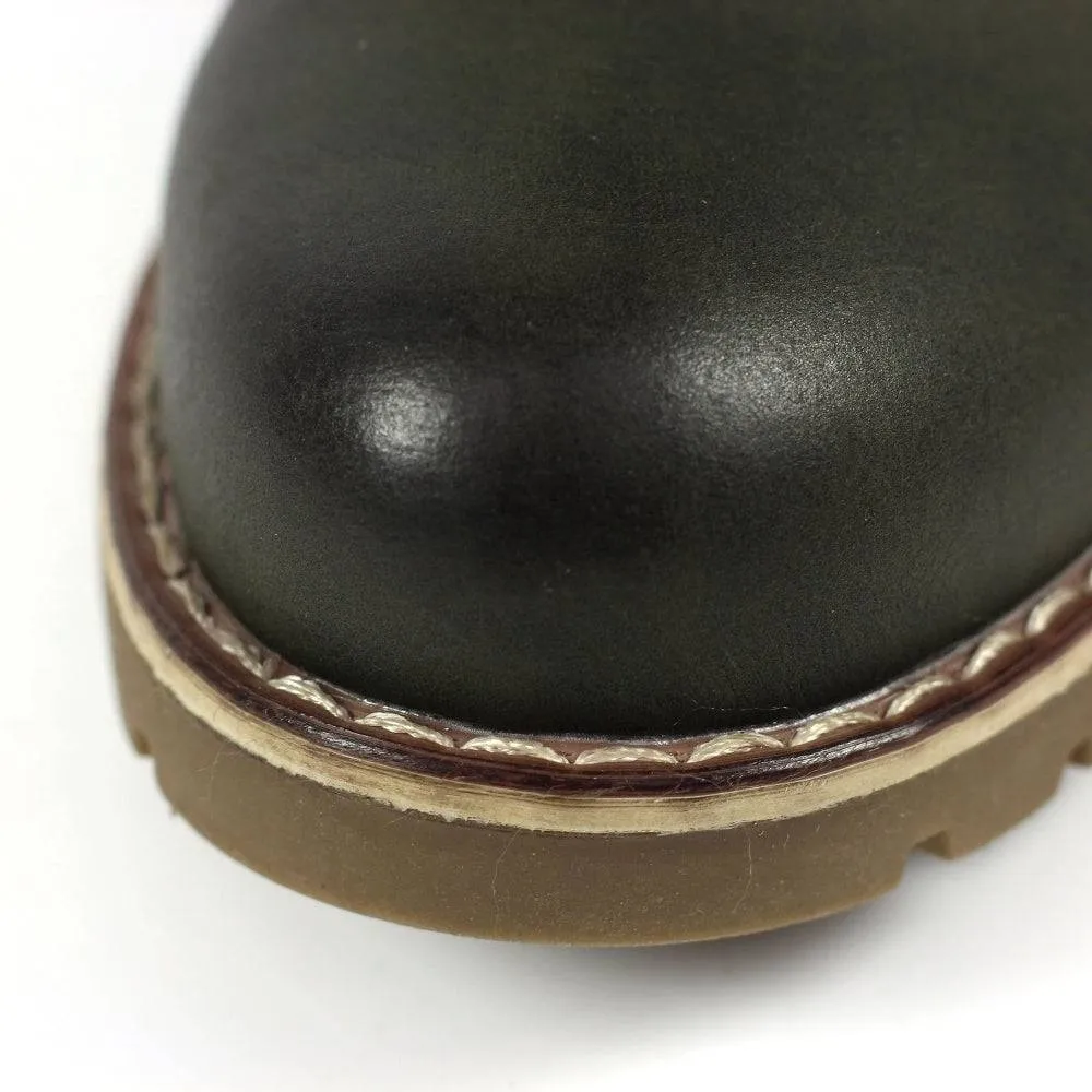 Lunar GLB123 Millie Ladies Olive Waterproof Zip & Lace Ankle Boots