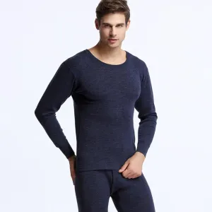 Men's Merino Winter Thermal Underwear Set - Navy Blue