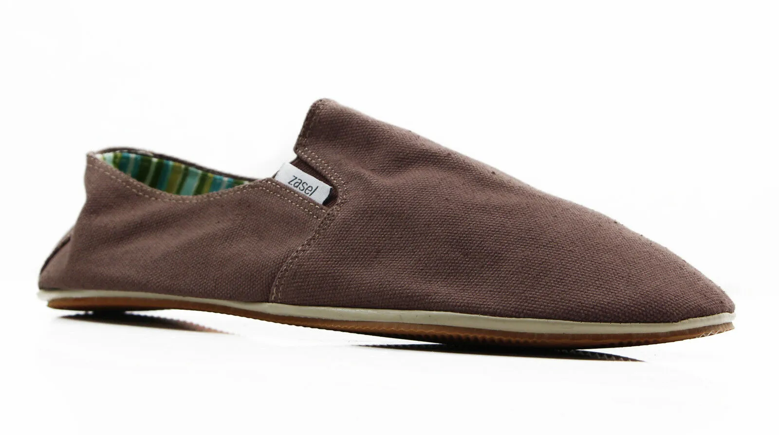 Mens Zasel Cotton Canvas Shoes Dark Brown