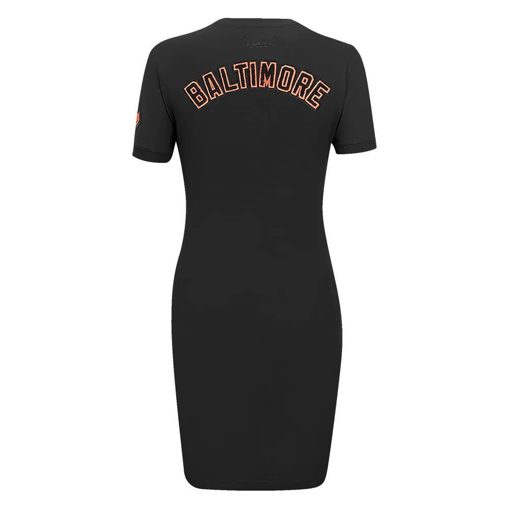 MLB BALTIMORE ORIOLES CLASSIC WOMEN'S BODY CON DRESS (BLACK)