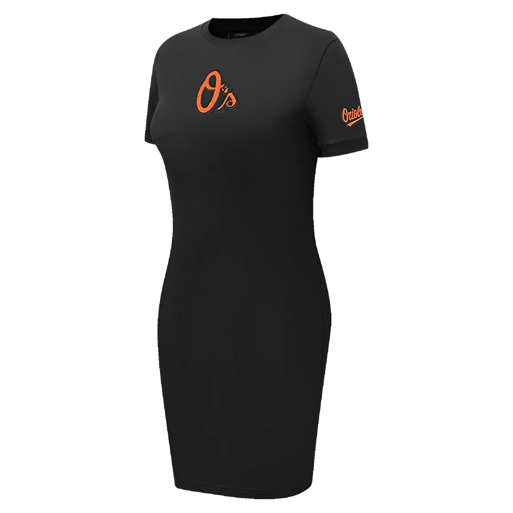 MLB BALTIMORE ORIOLES CLASSIC WOMEN'S BODY CON DRESS (BLACK)