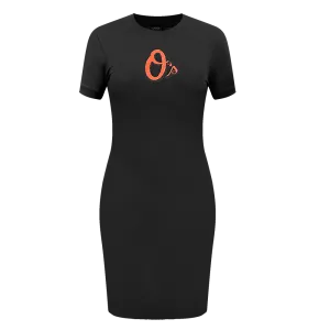 MLB BALTIMORE ORIOLES CLASSIC WOMEN'S BODY CON DRESS (BLACK)