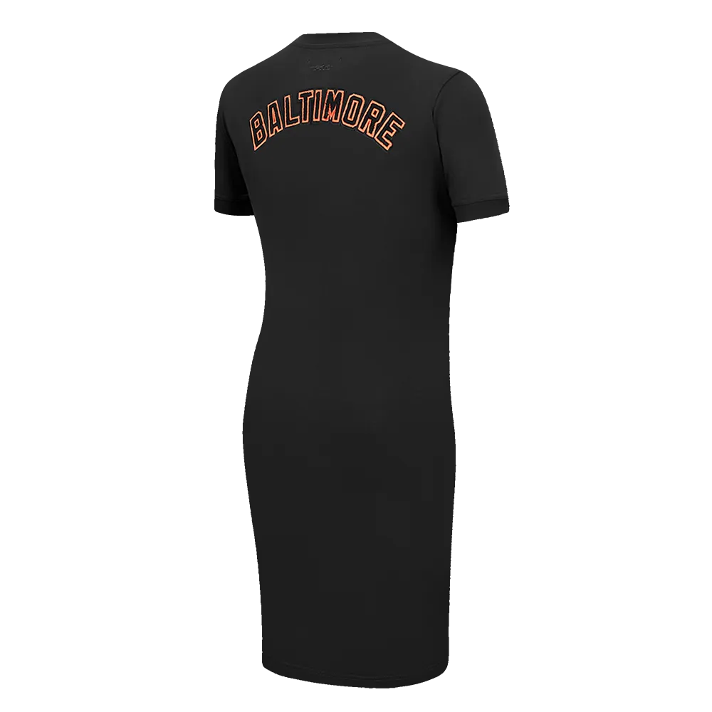 MLB BALTIMORE ORIOLES CLASSIC WOMEN'S BODY CON DRESS (BLACK)