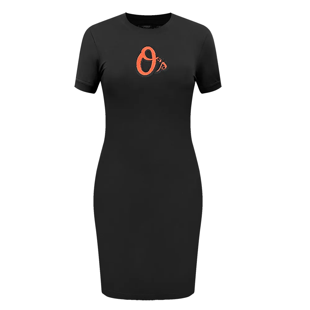 MLB BALTIMORE ORIOLES CLASSIC WOMEN'S BODY CON DRESS (BLACK)