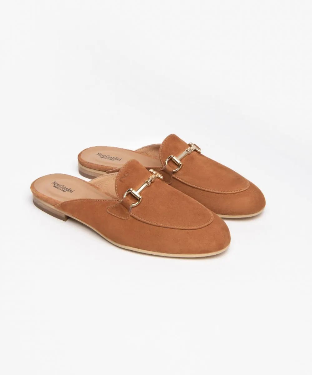 NERO GIARDINI LEATHER SLIDERS