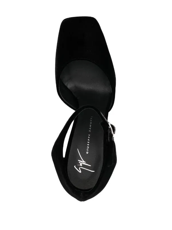 Newyork Suede Black Platform Pumps (carry over style)