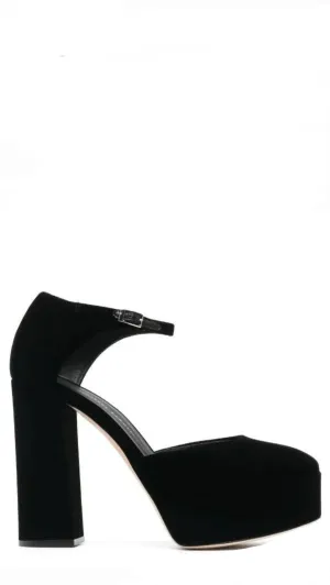 Newyork Suede Black Platform Pumps (carry over style)