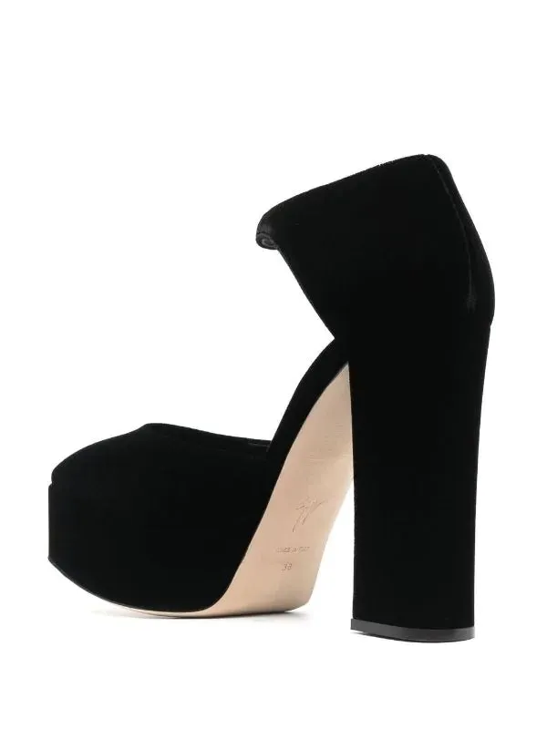 Newyork Suede Black Platform Pumps (carry over style)