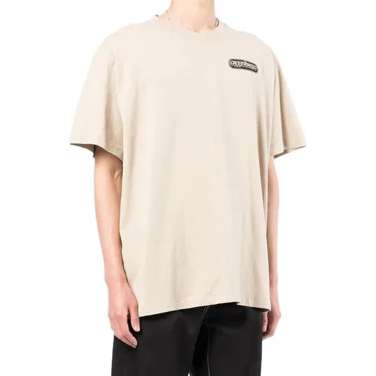 Off-White Warrior Logo Print Oversized Dark Sand T-Shirt