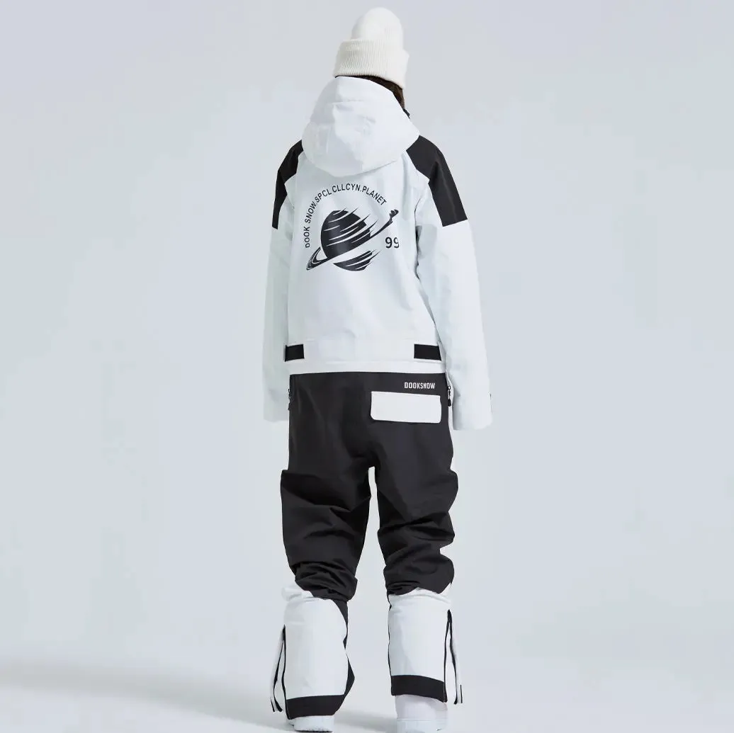Outdoor Hooded Ski Jumpsuits Coveralls One Piece Ski Suits