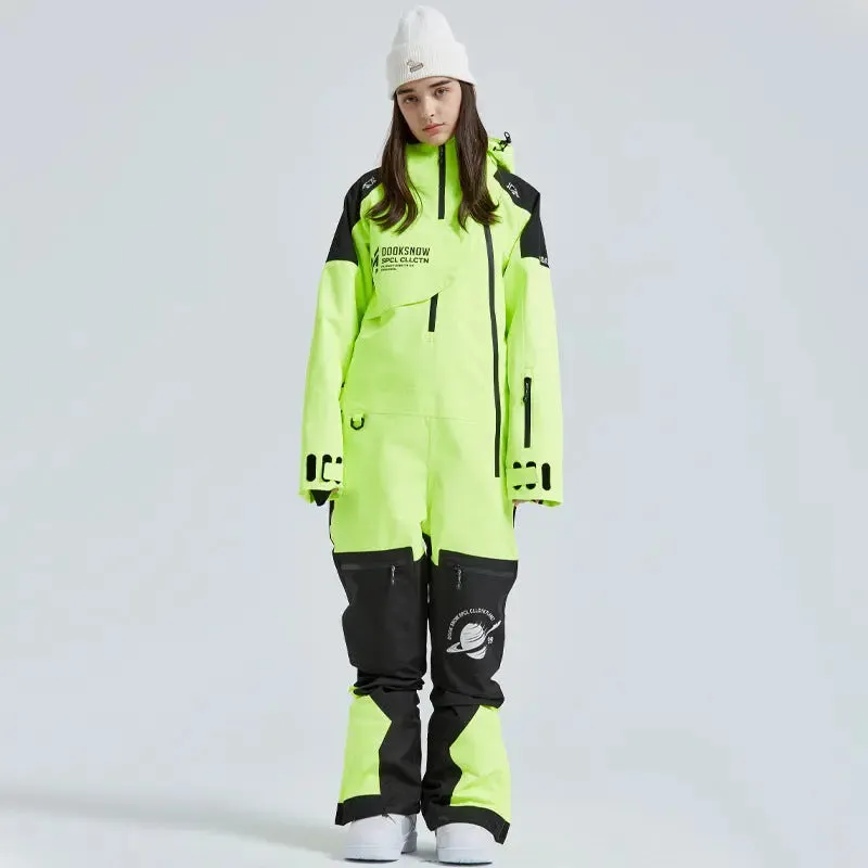 Outdoor Hooded Ski Jumpsuits Coveralls One Piece Ski Suits