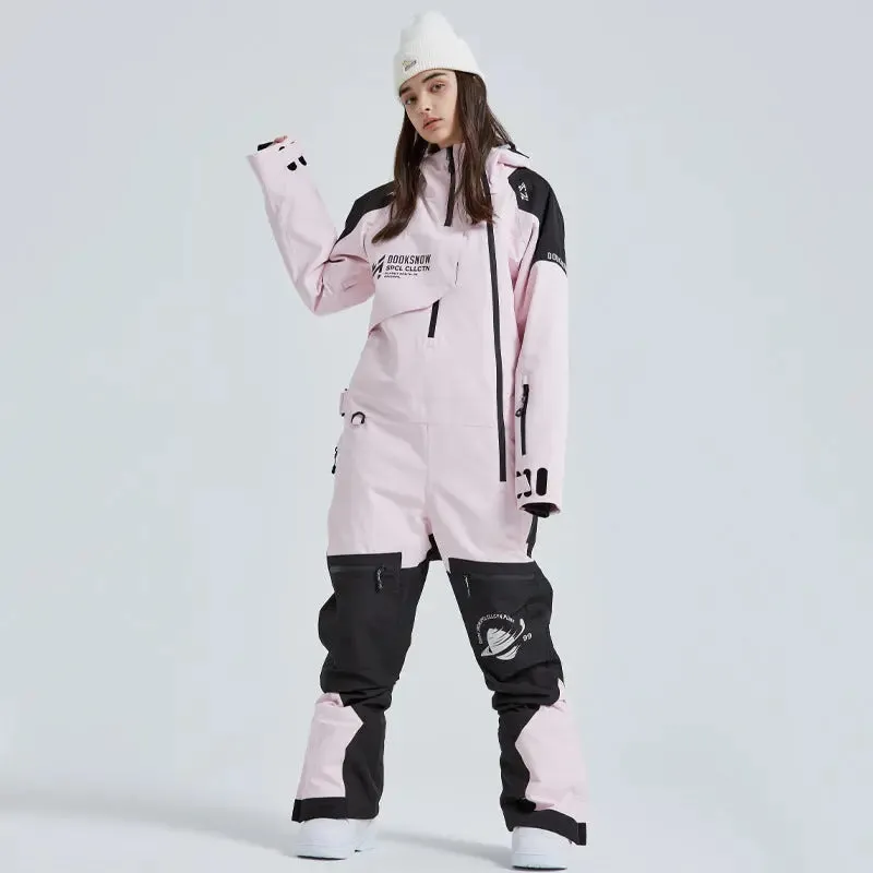 Outdoor Hooded Ski Jumpsuits Coveralls One Piece Ski Suits