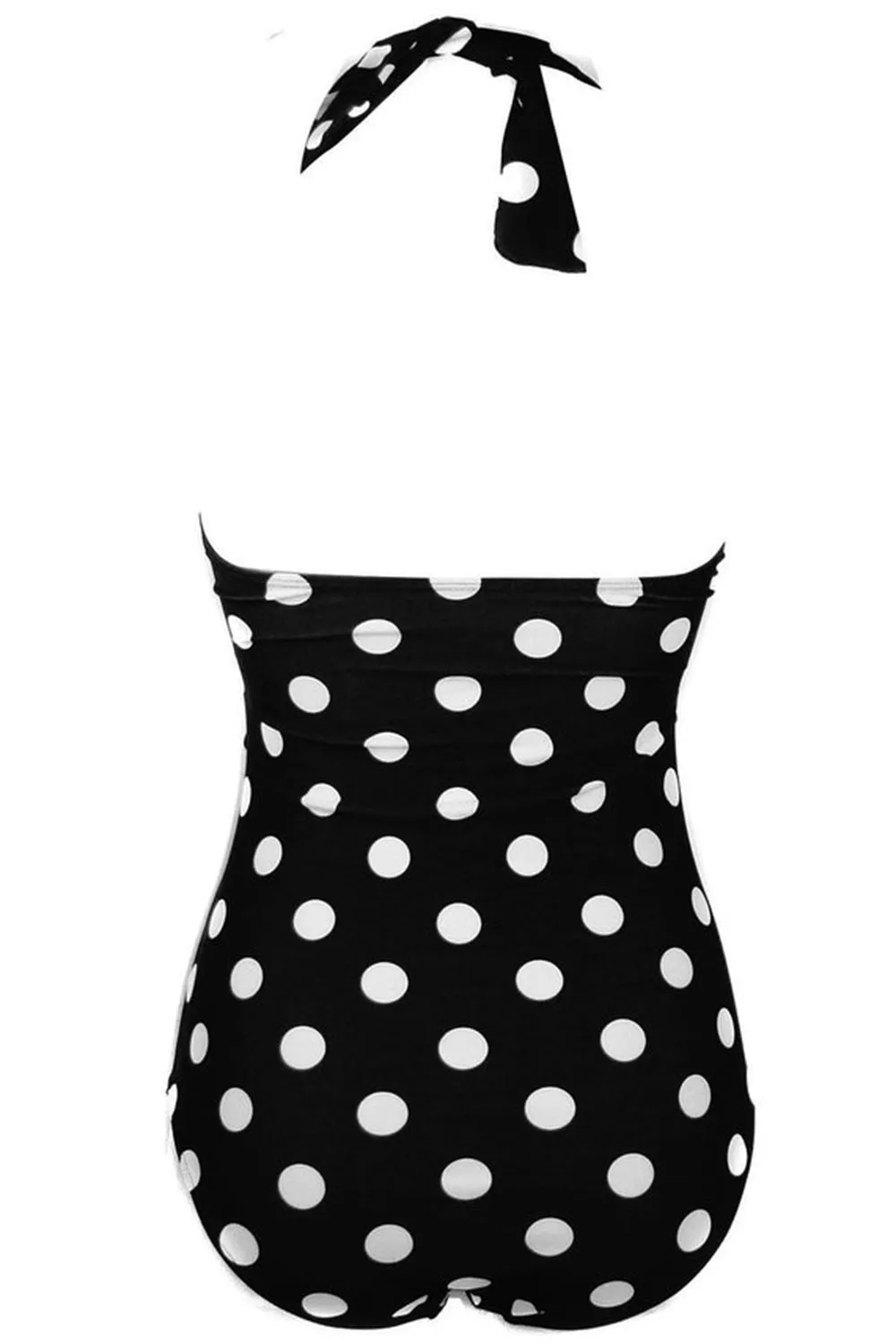 Plus Size Black White Polka Dots Swimwear