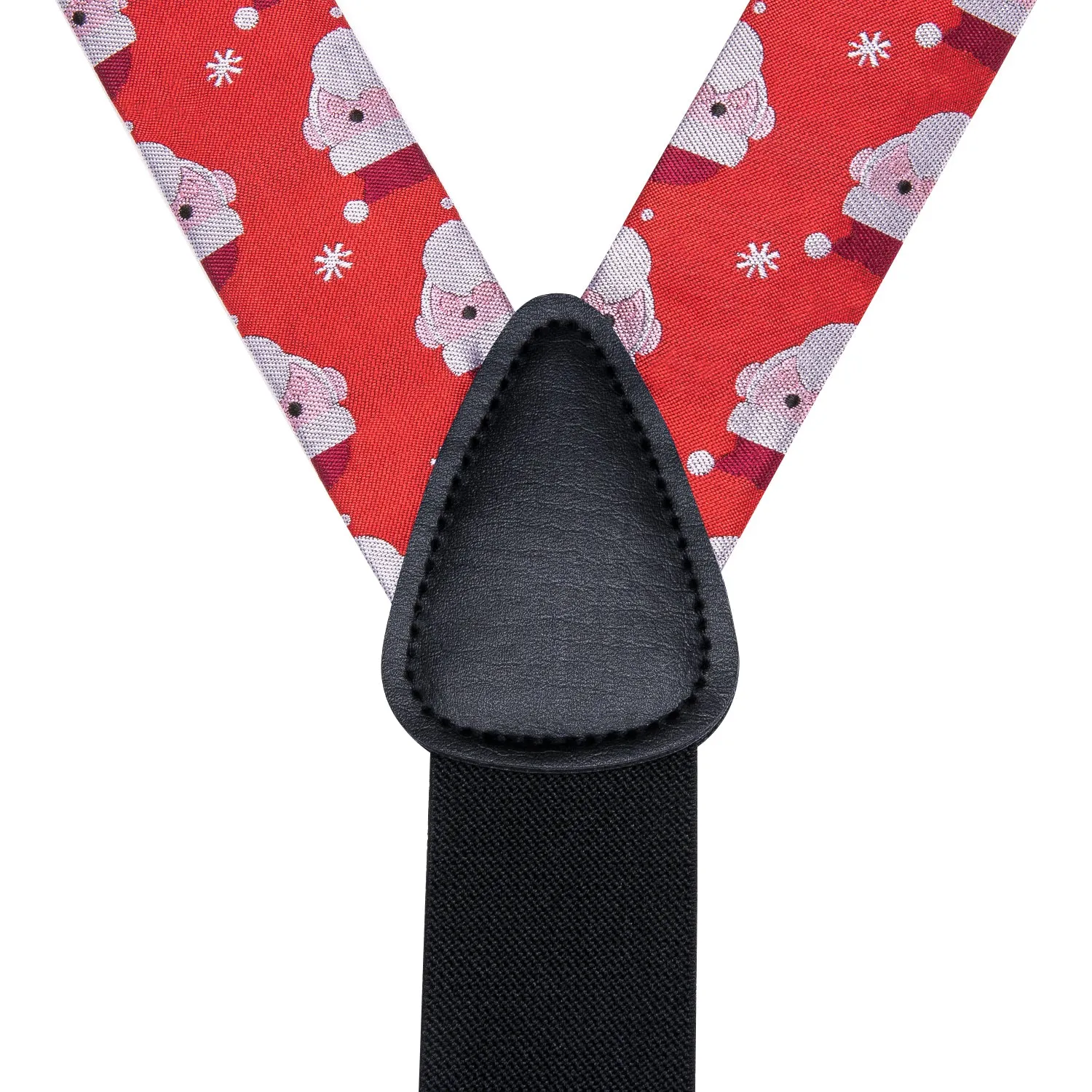 Red Christmas Snowman Suspender Bowtie Hanky Cufflinks Set