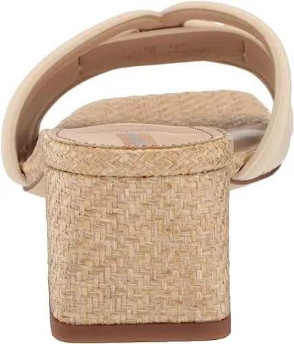 Sam Edelman Waylon Modern Ivory Slip On Squared Open Toe Low Block Heel Sandals